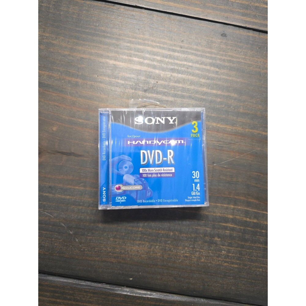 Sony Handycam DVD-R 3 Pack New Sealed 30 Min 1.4 GB Single Sided Discs NOS